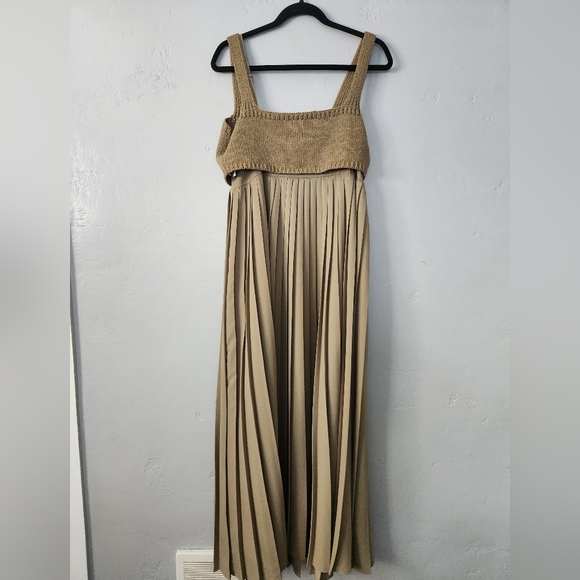 Anthropologie Mare Mare Pleated Maxi Twofer Dress Medium - Picture 3 of 11